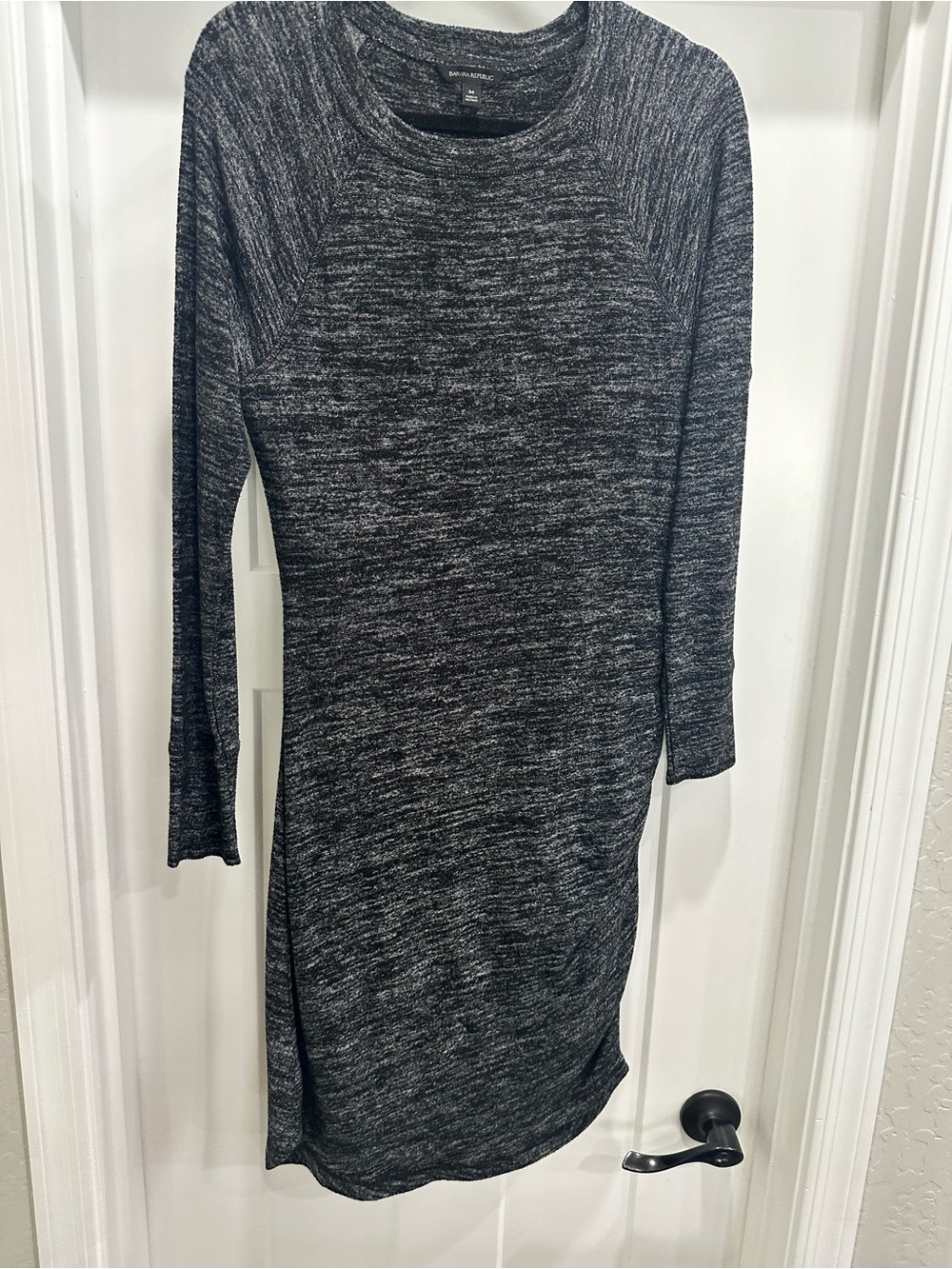 Banana Republic Heather Charcoal Long Sleeve Knit Dress